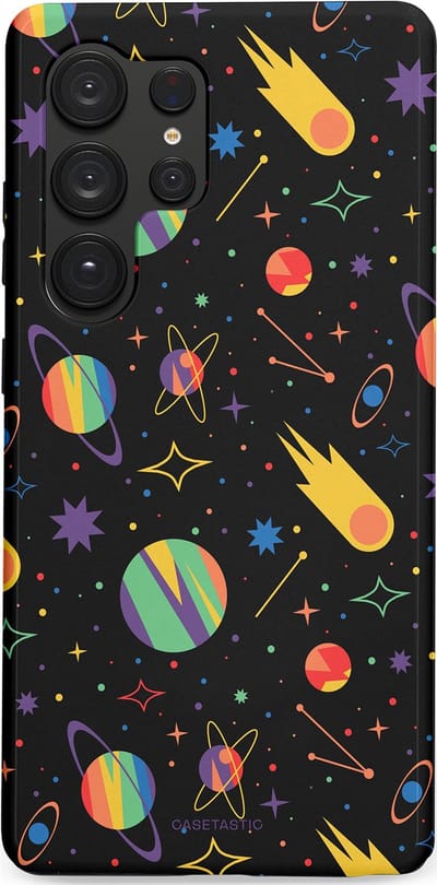 Casetastic Hoesje Geschikt voor Samsung S25 Ultra - Stijlvolle Beschermende Duo-layer Case - Planeten en meteoren