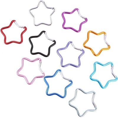 Compacte en Lichtgewicht Carabiners - 10 Stuks Aluminium Haakjes voor Rugzak, Honden en Kamperen, Ideaal voor Reizen en Vissen