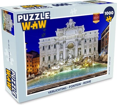 Puzzel Verlichting - Fontein - Rome - Legpuzzel - Puzzel 1000 stukjes volwassenen