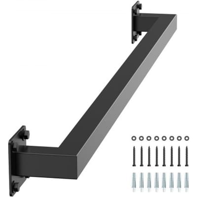 VEVOR Trapleuning, 91 cm zwarte ijzeren wandleuning voor binnengebruik, trapleuning met een draagvermogen van 113 kg, industriële leuning voor treden, vierkante buis voor zolder, veranda en terras