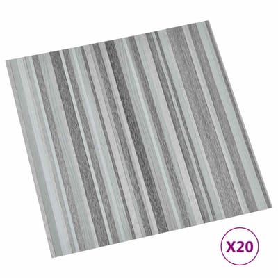 vidaXL - Zelfklevende - Vloerplanken - Grijs - en - Zwart - 30,5 - x - 30,5 - cm - 20 - st