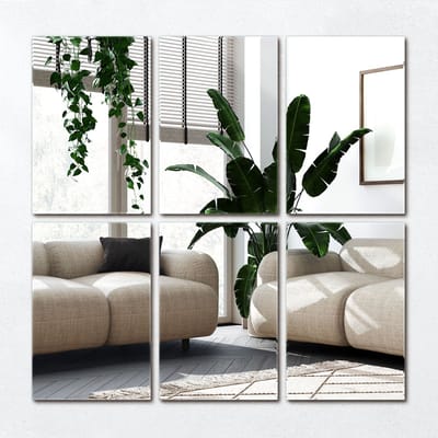 Wallfluent Plakspiegel 20x20 cm - 6 stuks - Spiegeltegels - Zelfklevende Spiegel Tegels - Zelfklevende Spiegel Tegels - Zelfklevende Spiegeltegels - Tegelspiegel Vierkant Spiegel Tegels - Badkammerspiegel - Toiletspiegel