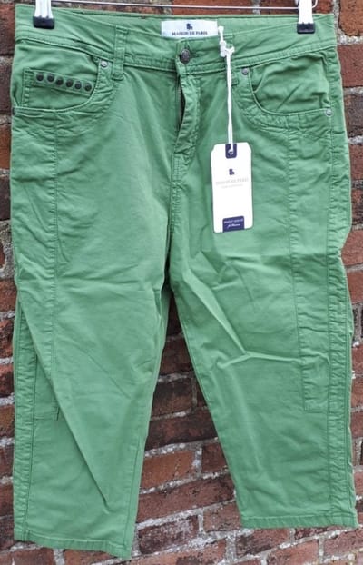 Brams Paris dames capri broek - capri broek dames - groen - Hind - maat 27