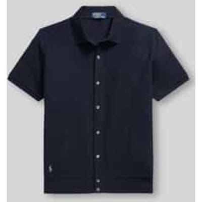regular fit poloshirt met doorlopende knoopsluiting van puur katoen
