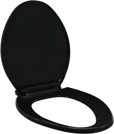 Wc-bril - Toiletdeksel - Gemakkelijk Schoonmaken - Soft-close functie - 455 x 375 cm - Zwart