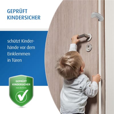 Vingerklembeveiliging voor deuren, deurstopper, van de Zwabische expert in kindveiligheid, transparant