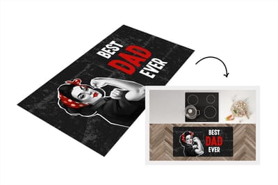 Keukenloper - Loper keuken - Best dad ever - Papa - Spreuken - Quotes - 120x60 cm - Keukenloper vinyl