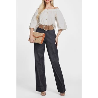 GUESS Pat Off Shoulder Top Sandy Shore Maat: 38 | Blouses Outlet | Dames | Wit