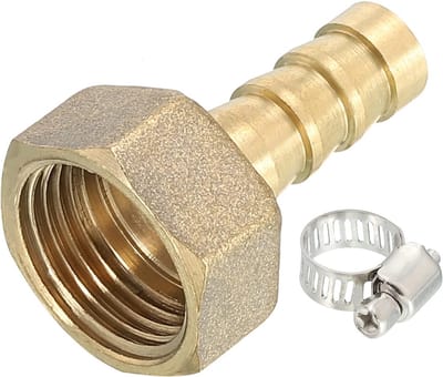 Set van 2 messing slangen met klem voor olietransport in de tuin (8mm barb, G3/8 bus) - Tuinaccessoires, Slangen, Olievervoer