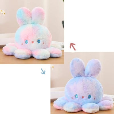 Peluche Douce Chat Peluche Jouet Cosplay Pattes de Poulpe Méduse Lapin Animaux en Peluche Poupée Lapin Arc-en-ciel Bébé Jouet Apaisant about 17-20cm