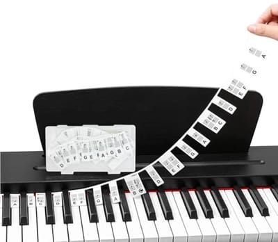 Muzieknoten Stickers en Handleiding voor Piano Keyboard - Siliconen Pianotoetsenbord Muzieklampjes voor 88 Toetsen