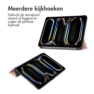 imoshion Tablet Hoes - Geschikt voor Apple iPad Pro 13 (2025) M5 / Pro 13 (2024) M4 - Trifold Bookcase - Rosé goud