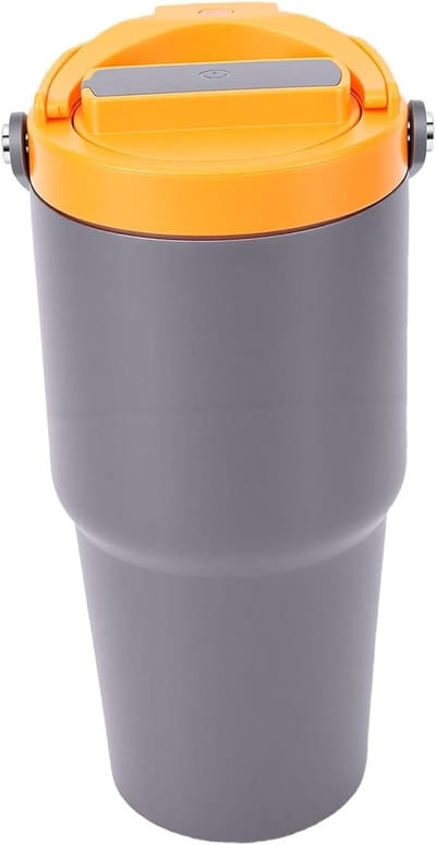 Draagbaar Koffiezetapparaat - Elektrische Mok - Koffie Maken Onderweg - 304 Roestvrij Staal - 600 Ml Capaciteit - Zwart