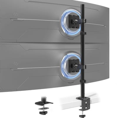 Azomor® Verstelbare monitorhouder voor twee beeldschermen van 17-49 inch, zwart