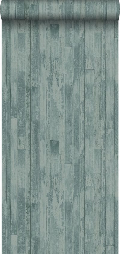ESTAhome behang vintage sloophout planken vergrijsd groen - 53 cm x 10.05 m - 128840