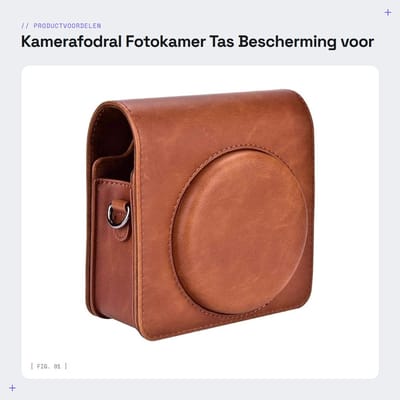 Dailygoods - Kamerafodral - Fotokamer Tas - Bescherming voor Fujifilm SQ6 - Bruin - Camera Accessoire - Perfect voor Fotografie - Inclusief Schouderband