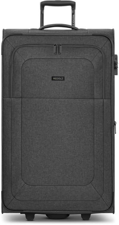 Redolz Essentials 12 2 wielen Trolley L 78 cm met uitbreidingsplooi - Zachte bagage - TSA slot - black