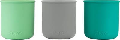 Pura my-my™ - silicone - drinkbeker - 3-pack - Mint, Grijs en Moss