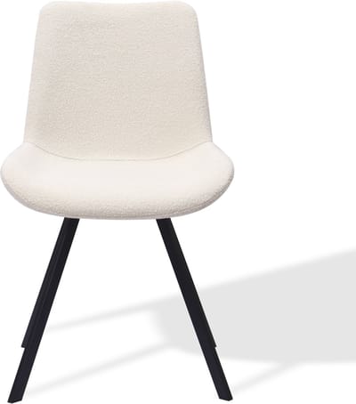 MODFU Eetkamerstoelen - 360° Draaibaar - Ergonomisch - Industrieel - Stof En Metaal - Wit - Set Van 2