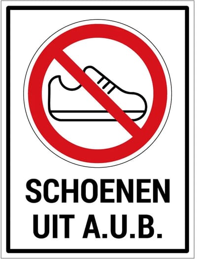 Schoenen uit bord met tekst | gecoat dibond materiaal | 20 x 15 cm