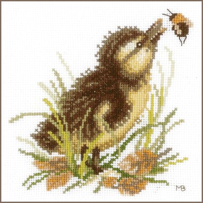 Lanarte Borduurpakket - Borduurset - Borduurpakket volwassenen - Telpakket kit - 14 x 14cm - Eendje en bij - Marjolein Bastin - PN-0146977