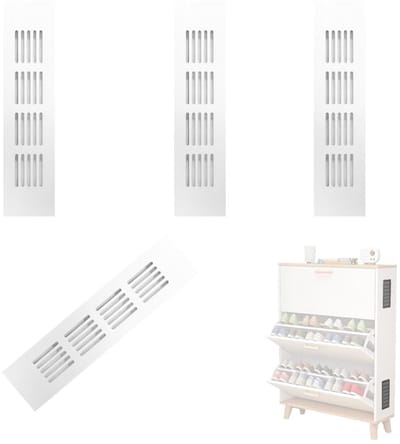 Dailygoody - Ventilatieopeningen Aluminiumlegering - Insectengaas - Duurzaam en Stijlvol - Zilver - Geschikt voor Kasten - 30 x 8 cm