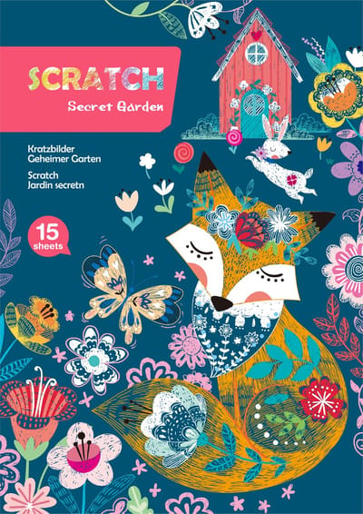 AVENIR Scratch Art Boek A4 - Geheime Tuin - 15 Pagina'S - 7 Jaar