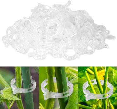Famanu – Plantenclips 100 stuks - universele steunclips voor tomaten - klimplanten en fruitplanten - kunststof klimondersteuning - wit