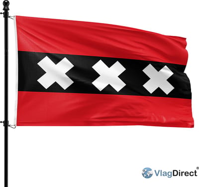 VlagDirect - Amsterdamse vlag - Amsterdam vlag - 150 x 225 cm - XL vlag.
