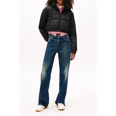 Tommy Hilfiger Crop Hooded Puffer Black Taglia: M | Giacche invernali Outlet | Donna | Nero