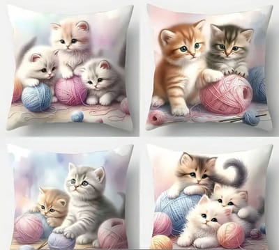 4 stukken Adorable Kitten Throw Pillow Covers