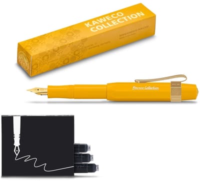 Kaweco - Collection - Vulpen - Extra Fine - Honey - Oktogonal Clip Vergoldet - met doosje inkt patronen