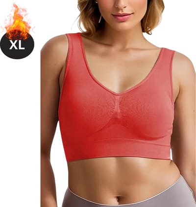 Bovista BH Zonder Beugel - Zonder Bandjes - Push-up Bh's - Comfort Beha - Gemengd - Comfortabel - Rood - Maat XL