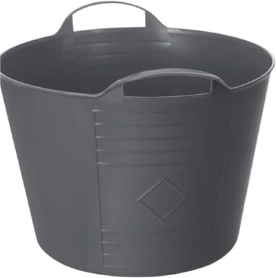 Excellent housewares Flexibele kuip / emmer - antraciet - 15 liter - kunststof - 35 x 28 cm
