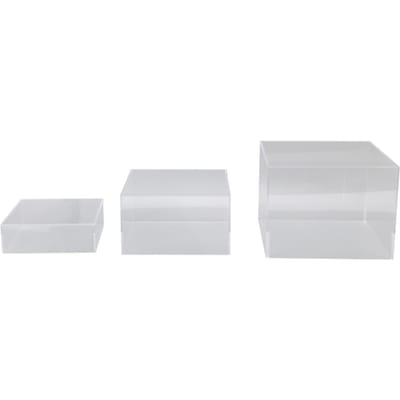 3 Stuks Acryl Verhogers Display Stands Kubusvormig Nestelend voor Desserttafel Buffettafels Eten Transparant