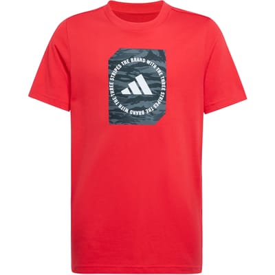 Adidas Camo Box T-shirt Met Korte Mouwen Rood 11-12 Years Jongen