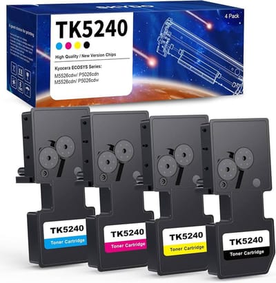 4-pack | Geschikt voor Kyocera TK-5240KCMY / TK5240KCMY - Alternatieve Toners - Zwart, Cyaan, Magenta, Geel - Geschikt voor Kyocera Ecosys M5526cdn, M5526cdw, P5026cdn, P5026cdw
