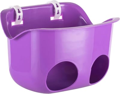 Poppenzitje Fiets - Poppenstoel Accessoire - Kinderfiets Versieren - Veiligheidsgordels Inbegrepen - 21 x 15 x 14 cm - Paars