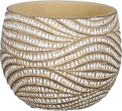 MICA DECORATIONS HENDRICK BLOEMPOT - H9 X Ø11 CM - CRÈME