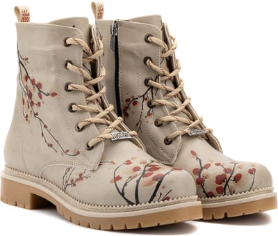 GOBY - Sanko Ankle Boots - Dameslaarzen - Handmade - Bloemenprint - Maat 36