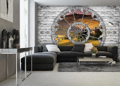 View Landscape Italian Meadow Hills Photo Wallcovering