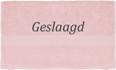 Handdoek - Geslaagd - 100x50cm - Roze