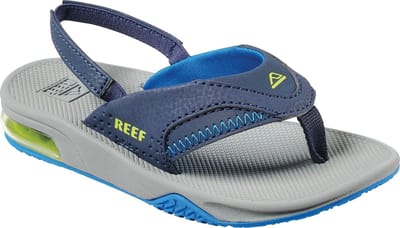 Reef Little Fanning Jongens Slippers - Navy/Lime - Maat 25.26