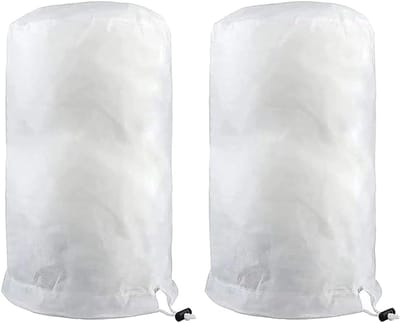 2 stuks Set Ronde Bovenkant Plantenovertrekken met Vriesbescherming – Vorstschutzes voor Struiken met Rits en Trekkoord, Herbruikbare Plantenjas, Grote Plantenplooien voor Winterbuitenplanten (Wit 98,43″×137,8″)