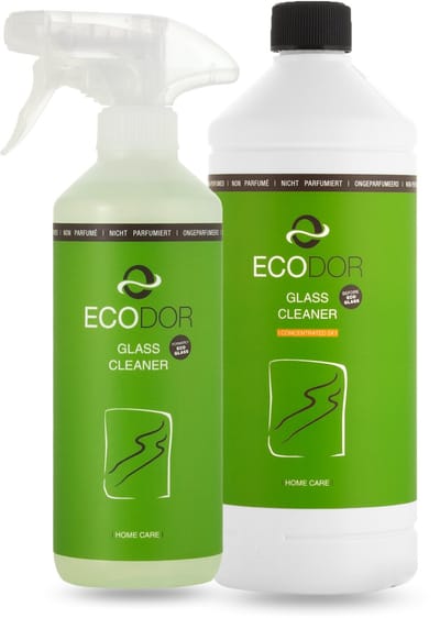 Ecodor Glasreiniger - 500 ml spray + 1L concentraat (Verdunbaar 1:5) – Ecologische streeploze glas- & spiegelreiniger