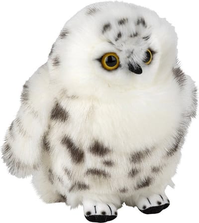 Nature Planet Pluche sneeuwuil - vogel knuffel - 18 cm - bosdieren knuffel - Uilen Knuffeldieren