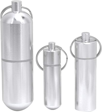 3 stuks mini pillendoosje - aluminiumlegering - afdichting - tabletbox - sleutelring - outdoor - reizen - camping