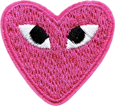 Patchy® – Hartje met oogjes - Donker roze strijk embleem