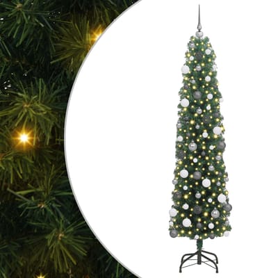 vidaXL Kunstkerstboom Groen 180 cm PVC en Staal en Kunststof