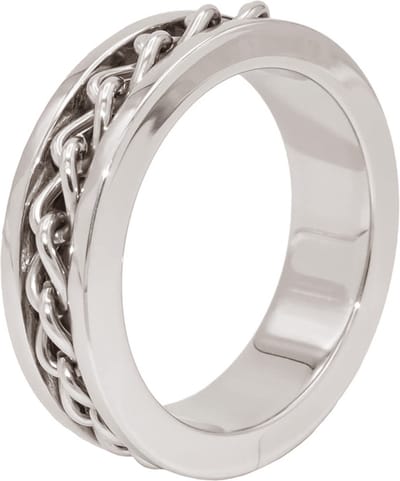 Cockring met ketting detail RVS Ø 40 mm